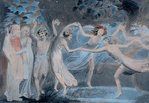 William Blake Oberon, Titania and Puck with Fairies Dancing oil painting picture